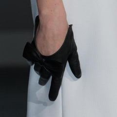Adriana - Women's Short Unlined Leather Gloves with Bow