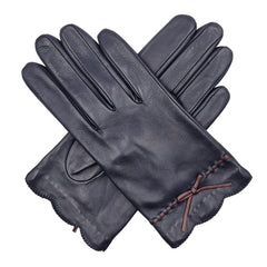 Emilia - Women's Short Silk Leather Gloves