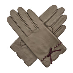 Emilia - Women's Short Silk Leather Gloves