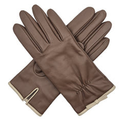 Tess - Women's Cashmere Lined Leather Gloves with Bow