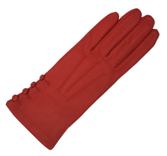 Kate - Women's Silk Lined Leather Gloves with Buttons
