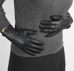 Mabel - Women's Warm Lined Leather Gloves