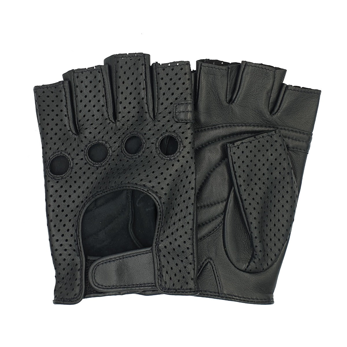 Leather cycling gloves fingerless hot sale