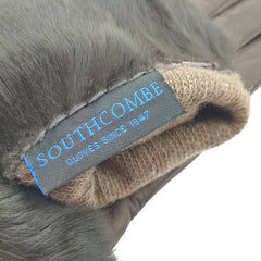 Sasha - Women's Cashmere Lined Leather Gloves with Fur Cuff