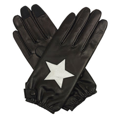 Stella - Women's Silk Lined Star Leather Gloves