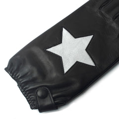 Stella - Women's Silk Lined Star Leather Gloves