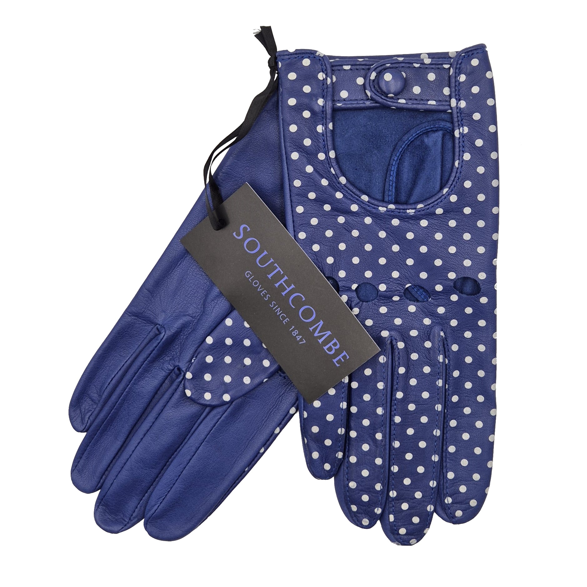 Dorothy - Women's Unlined Spotted Leather Driving Glove