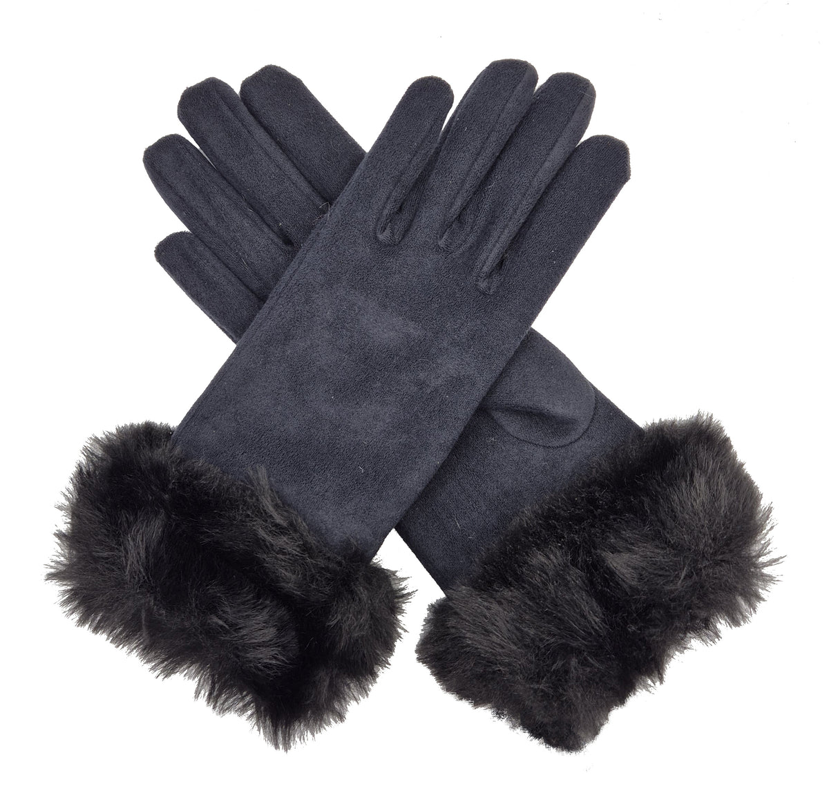 Cleo - Unlined Faux Fur Cuffed Fabric Glove