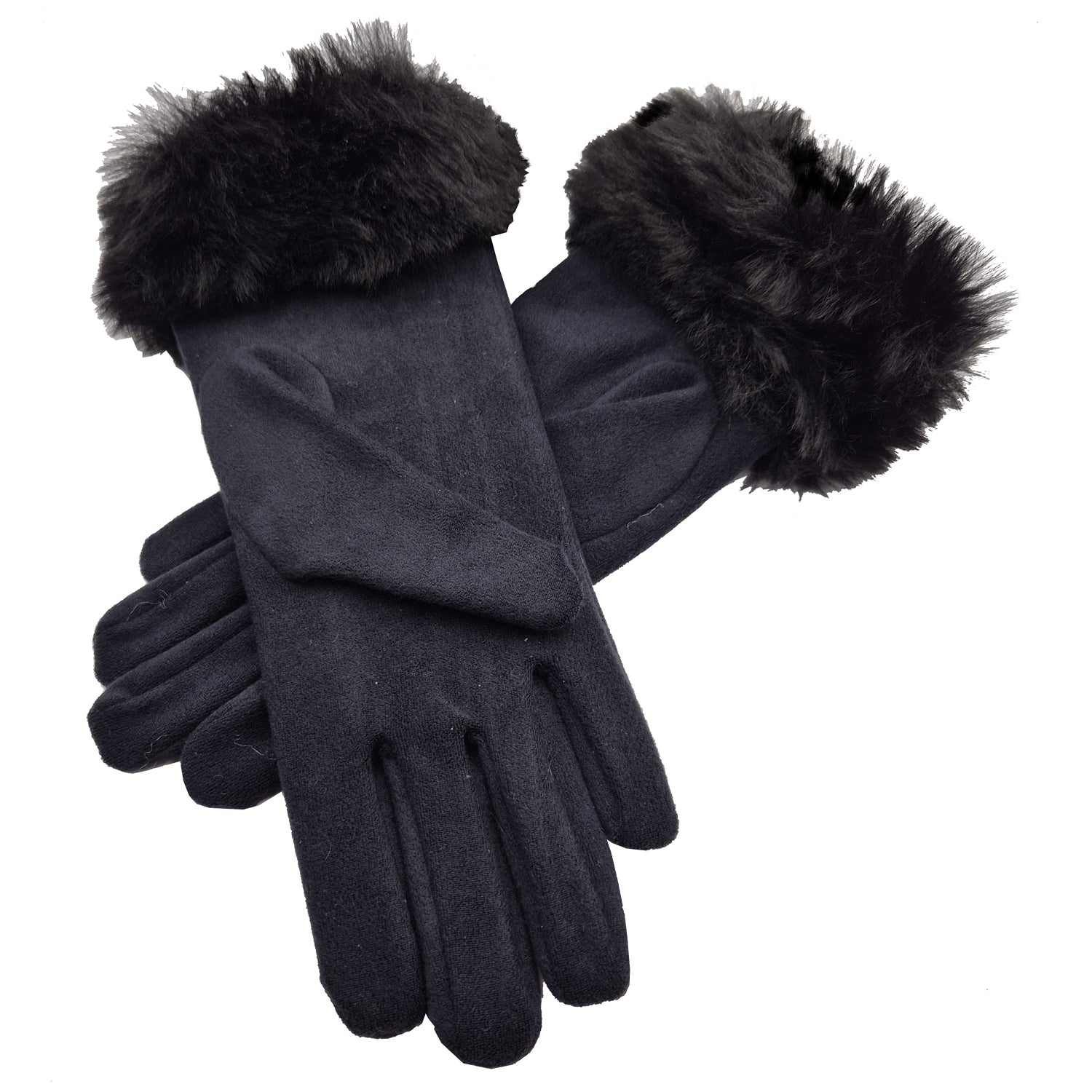 Cleo - Unlined Faux Fur Cuffed Fabric Glove