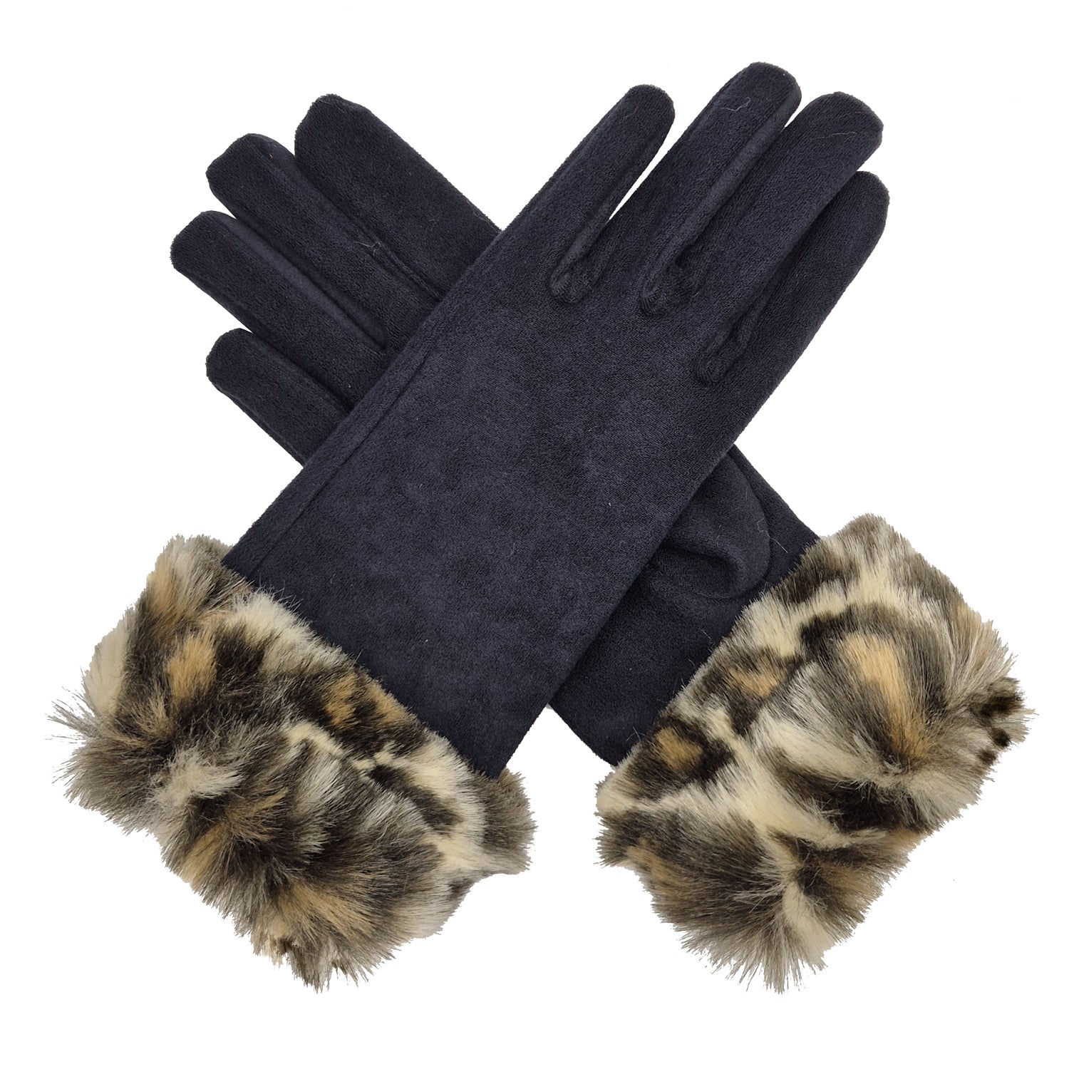 Cleo - Unlined Faux Fur Cuffed Fabric Glove