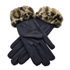 Cleo - Unlined Faux Fur Cuffed Fabric Glove