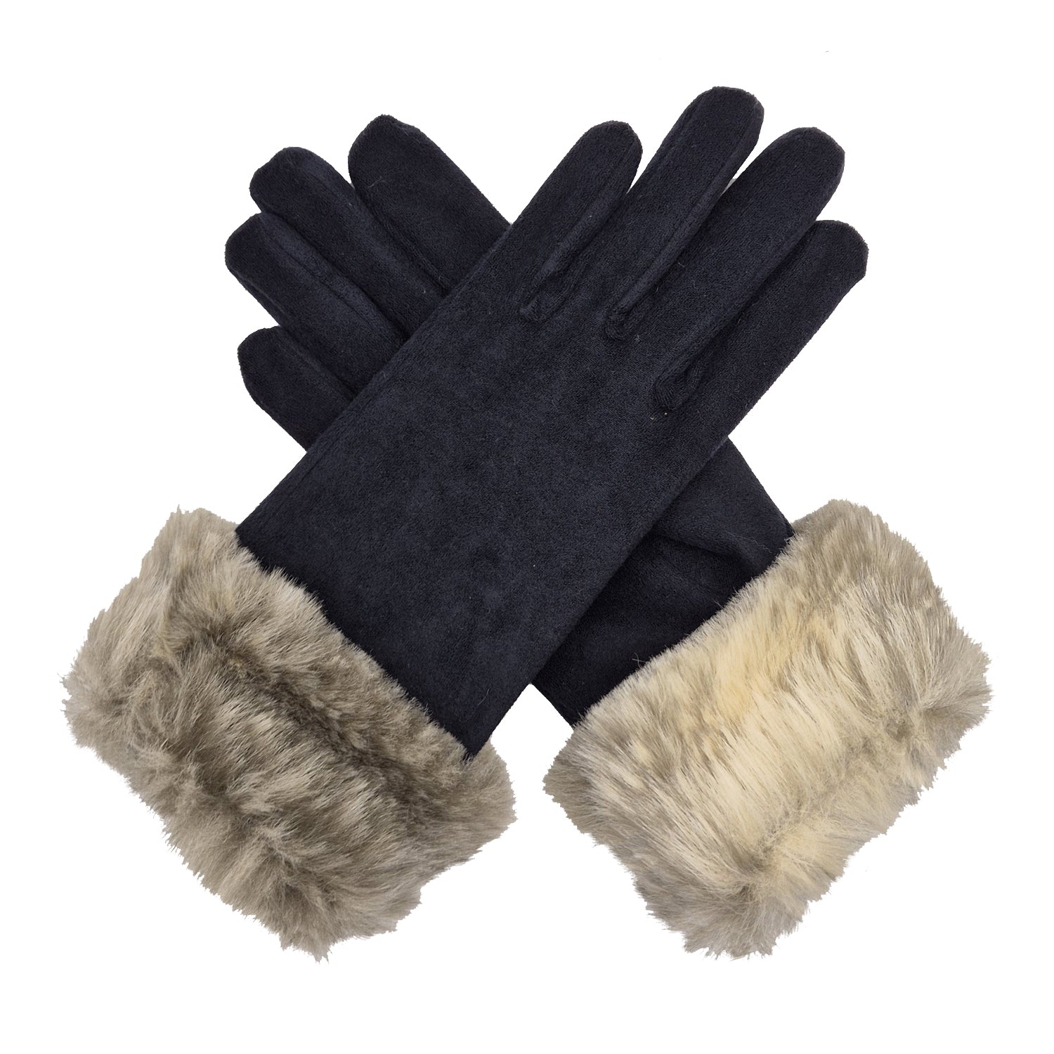 Cleo - Unlined Faux Fur Cuffed Fabric Glove