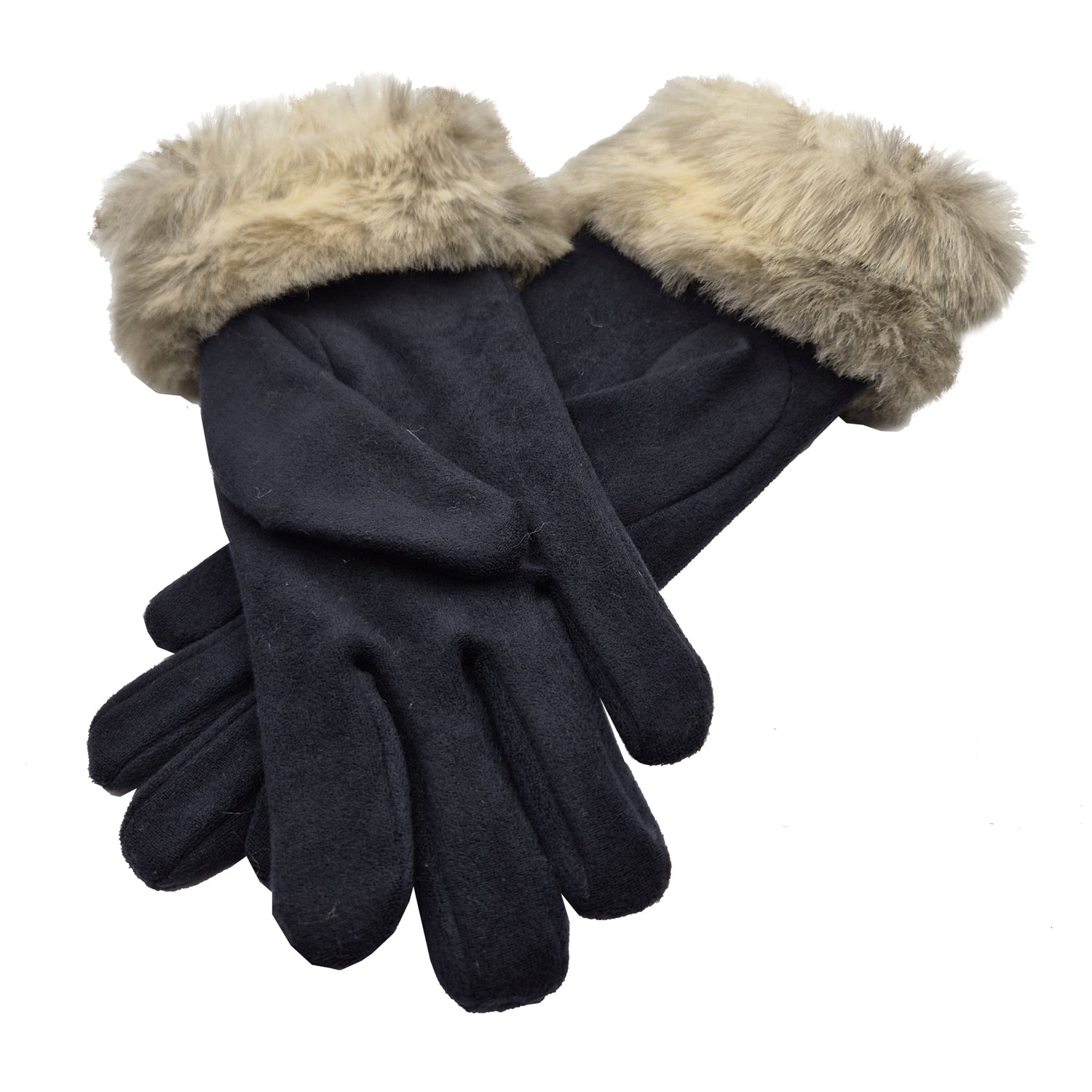 Cleo - Unlined Faux Fur Cuffed Fabric Glove