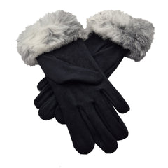 Cleo - Unlined Faux Fur Cuffed Fabric Glove