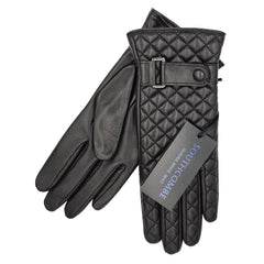 Sarah - Women's Quilted Cashmere Lined Leather Gloves