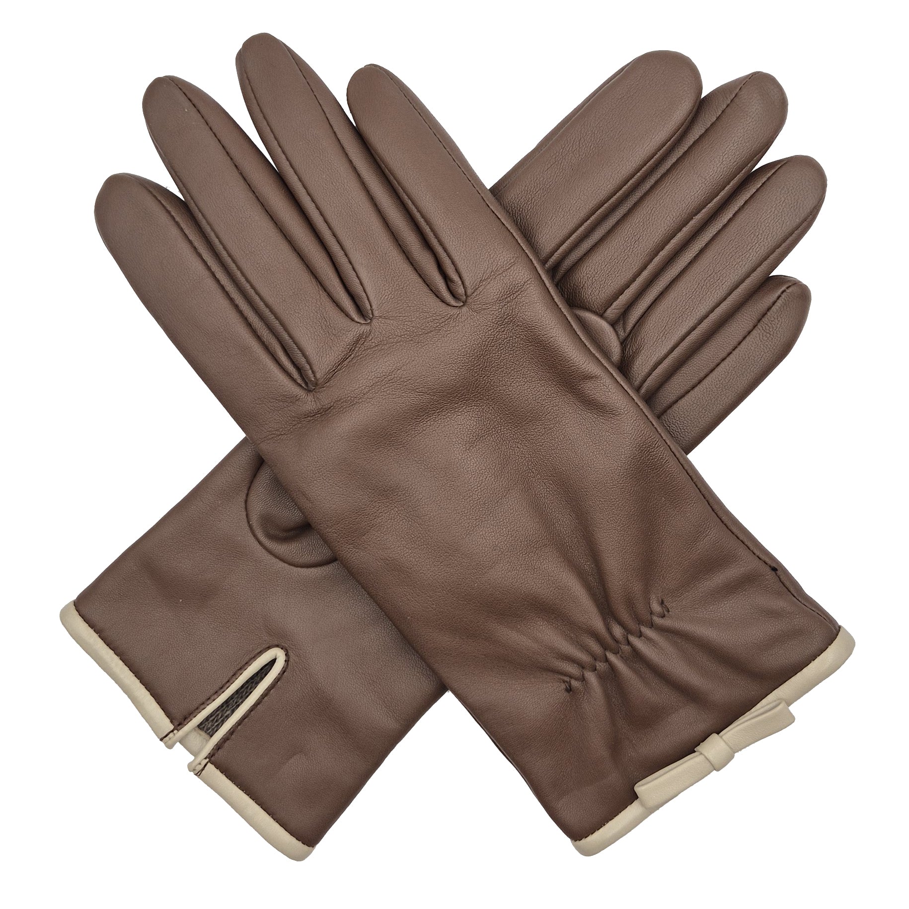 Tess - Women's Cashmere Lined Leather Gloves with Bow