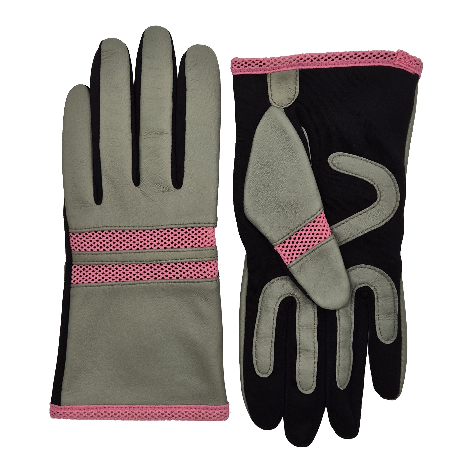 Vanessa - Women's Unlined Leather & Fabric Gloves