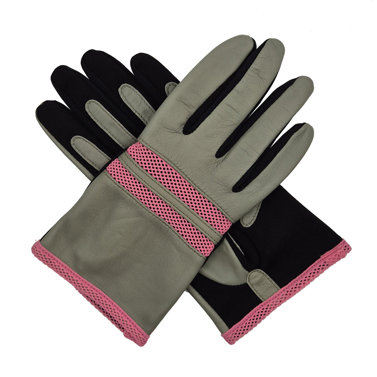 Vanessa - Women's Unlined Leather & Fabric Gloves