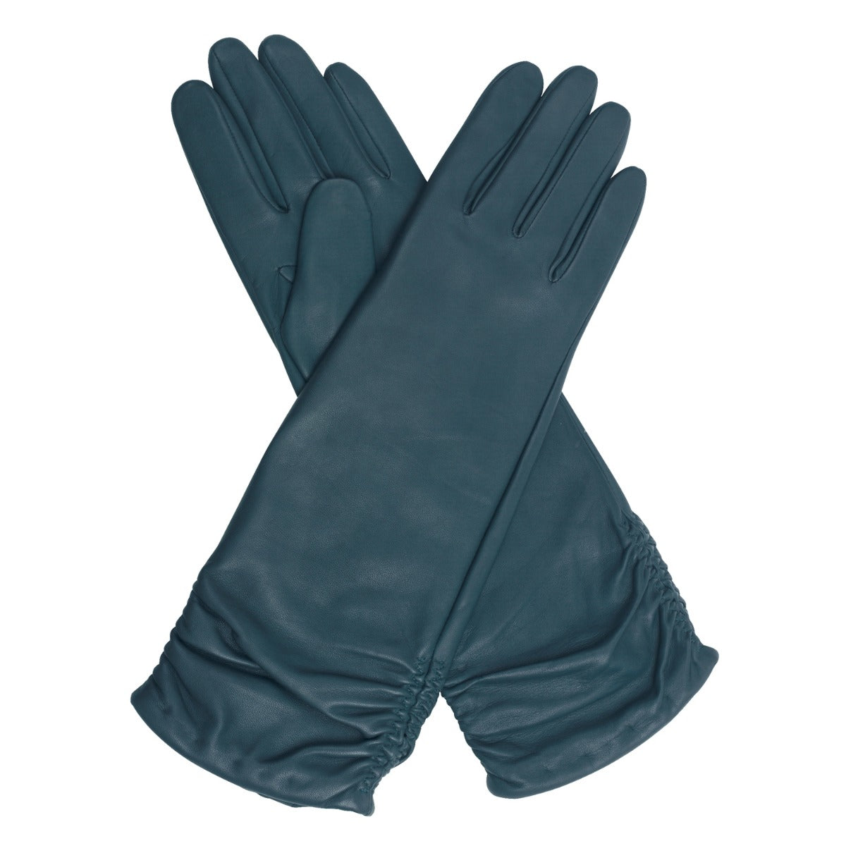 Audrey Wool Lined Ruched Leather Gloves Buy Today