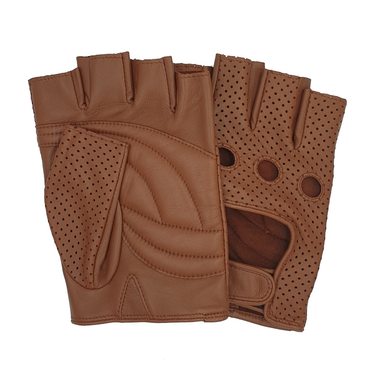 Summer Leather Cycling Gloves-Tan-6 ½