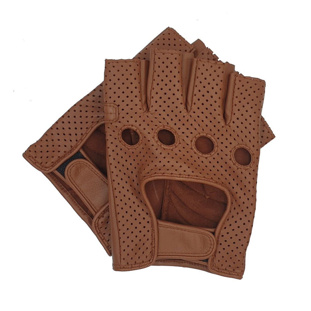 Yellow Fingerless Leather Gloves, Driving Gloves, Cycling Gloves, Scooter Gloves