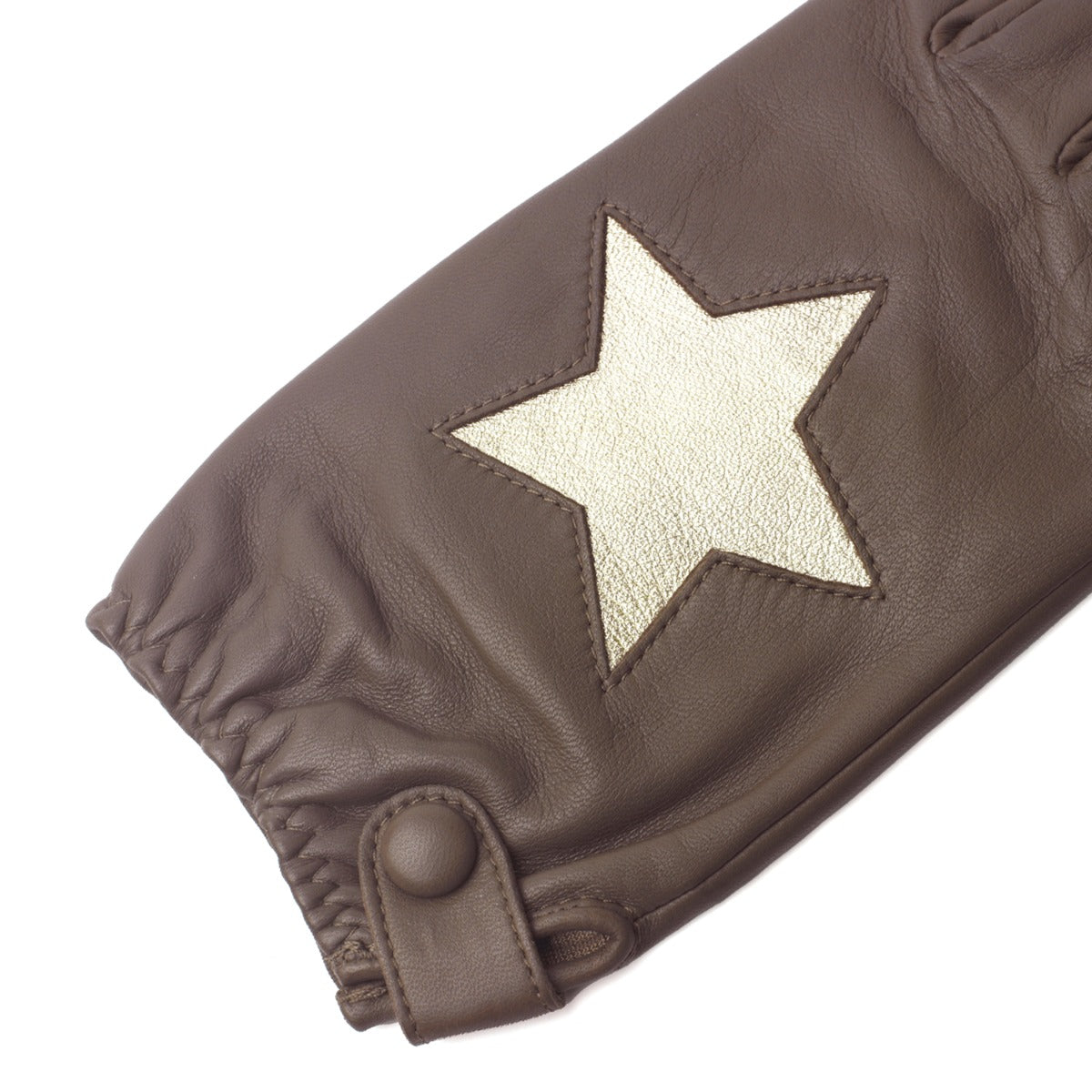 Stella - Women's Silk Lined Star Leather Gloves