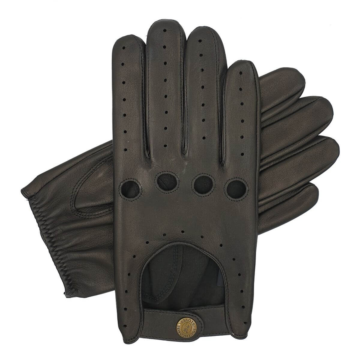 Southcombe Cooper - Men's Unlined Leather Driving Glove - Black