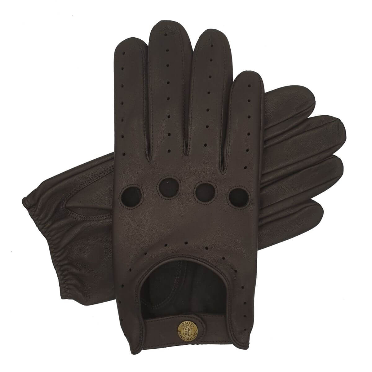 Southcombe Cooper - Men's Unlined Leather Driving Glove - Brown