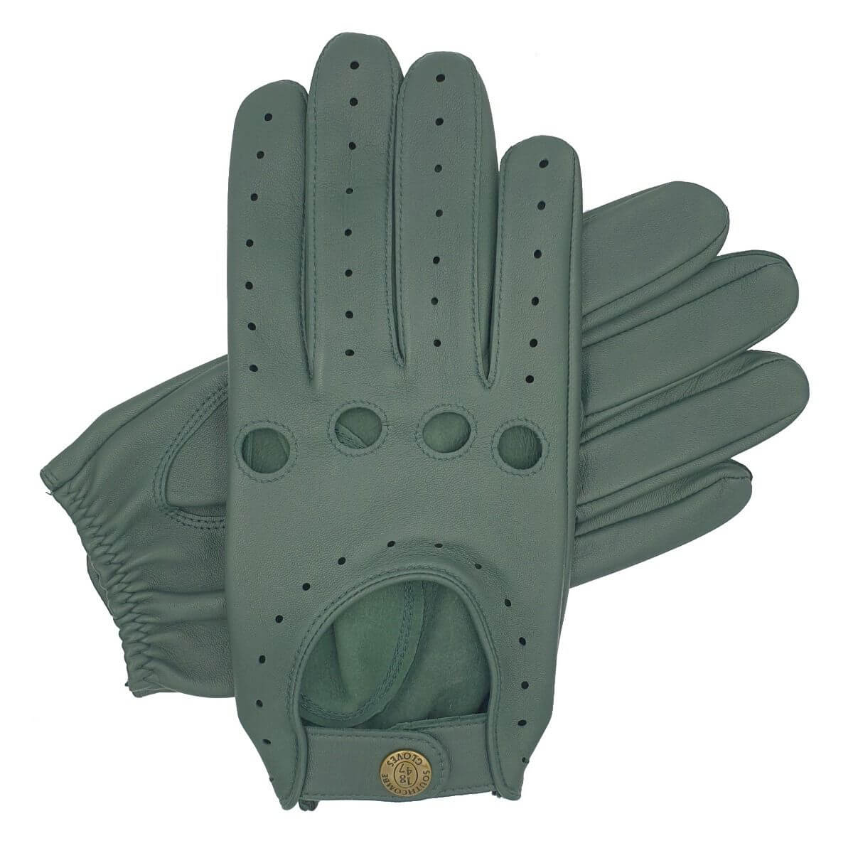 Southcombe Cooper - Men's Unlined Leather Driving Glove - Green