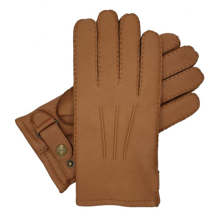 Southcombe Hamdon Cashmere Lined Deerskin Glove with Strap - Tan