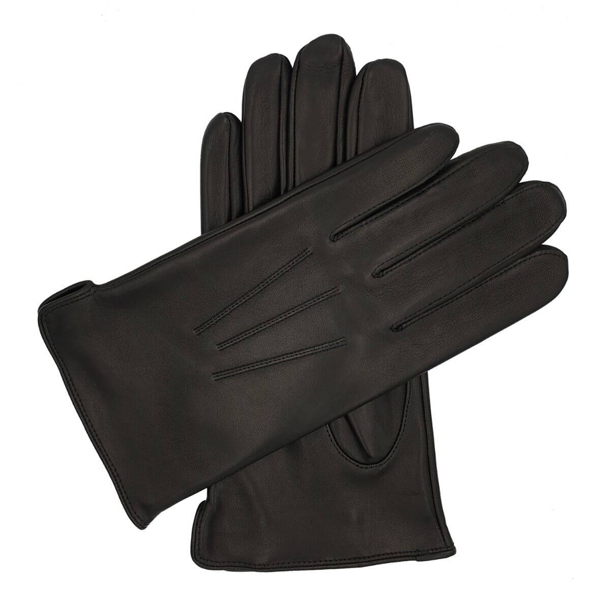 Southcombe Hinton - Silk Lined Leather Gloves - Black
