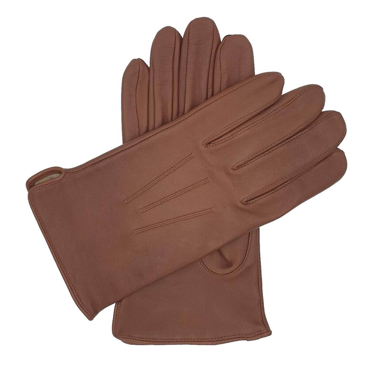 Southcombe Hinton - Silk Lined Leather Gloves - Conker