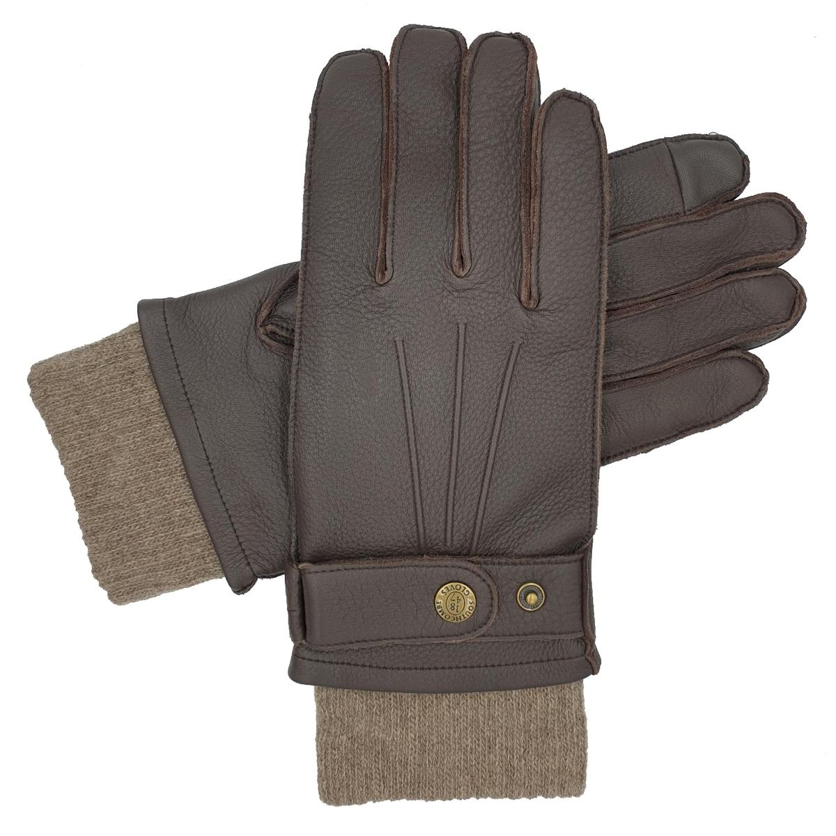 Southcombe Reeves - Cashmere Lined Deerskin Gloves Brown
